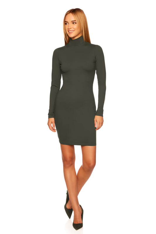 mock long sleeve mini dress